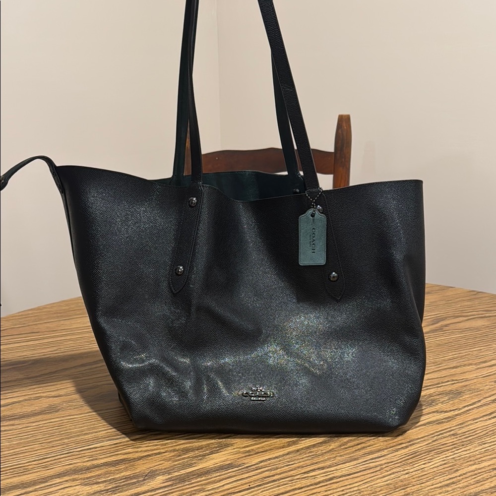 Coach Black Pebbled Leather Tote